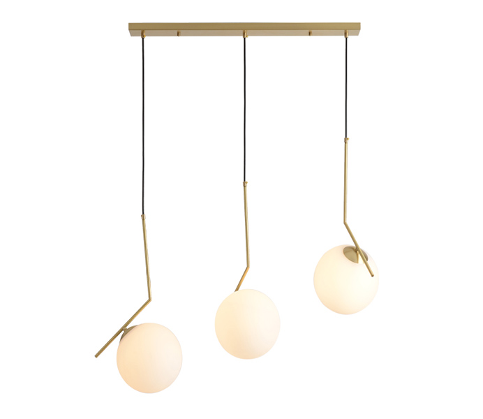 Simple Gold Brass Pendant Lights with Glass Shade