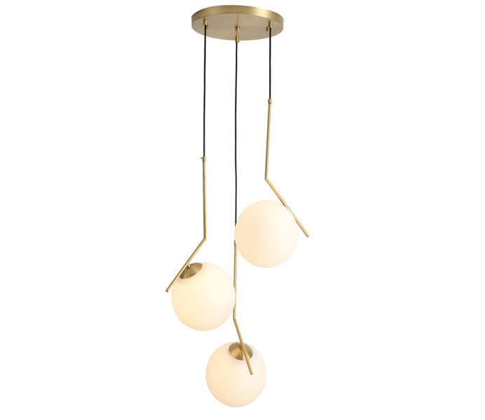 Simple Gold Brass Pendant Lights with Glass Shade