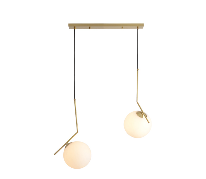 Simple Gold Brass Pendant Lights with Glass Shade