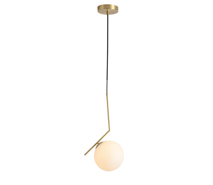 Simple Gold Brass Pendant Lights with Glass Shade