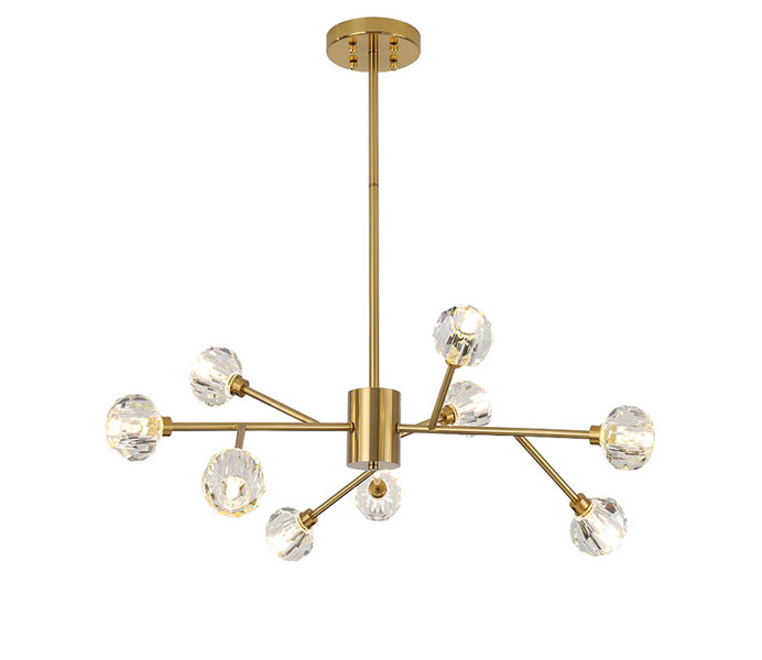 Hight quality 18 Lights Brass G9 Chandelier with Crystal Shade 