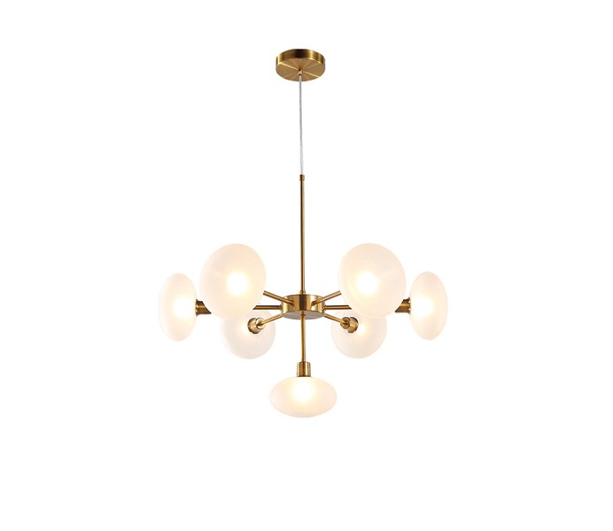 7 Lights Iron G9 Chandeliers with Glass Shade 
