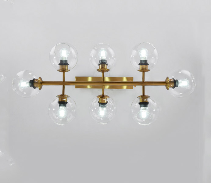 8 Lights Bronze E27 Chandeliers with Glass Shade