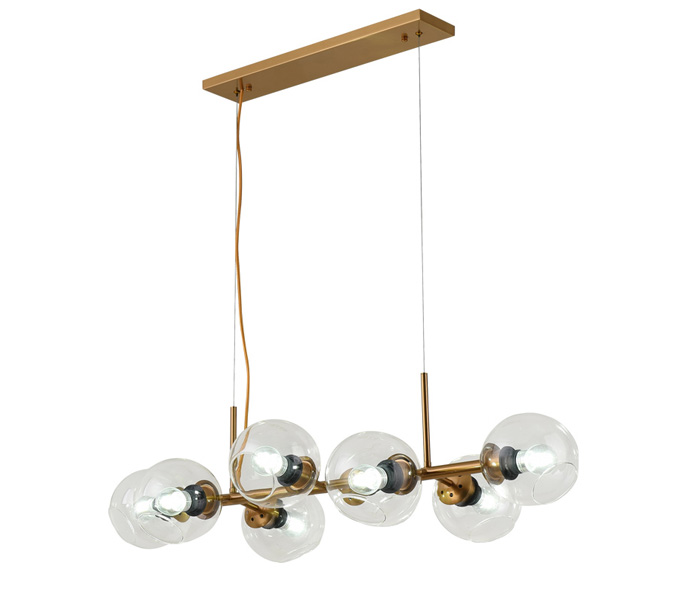 8 Lights Bronze E27 Chandeliers with Glass Shade