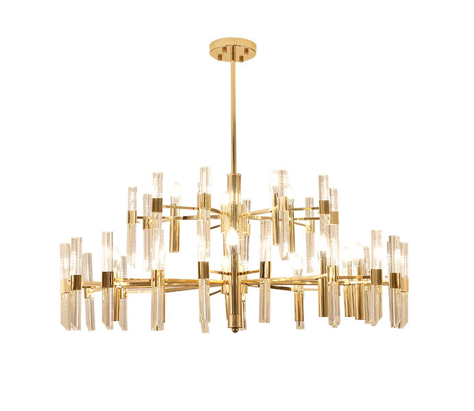 12 Lights Gold Iron Chandeliers with E14 