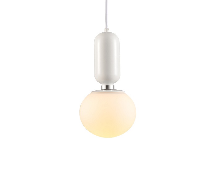 Simple White Iron Pendant Light with E27 