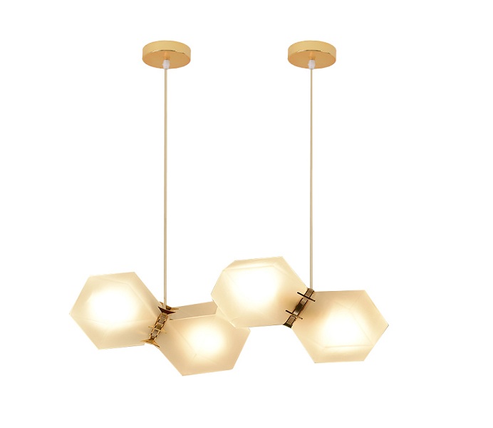 DIY Glass Honeycomb Pendant Light with E14