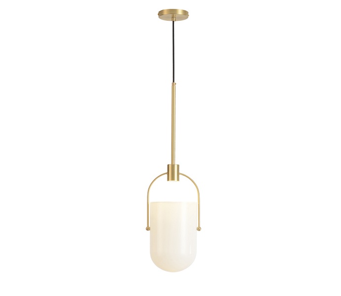 Brass LED Dia 180 Pendant Light with Glass Shade 