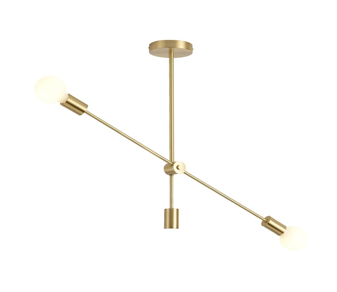 4 Lights Brass E27 Chandelier with Gold 