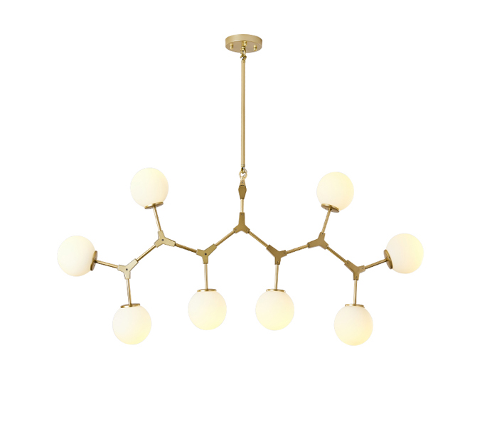 Black Molecule Iron 8 Lights Chandelier with E14 