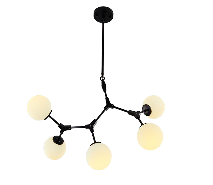 Black Molecule Iron 8 Lights Chandelier with E14 