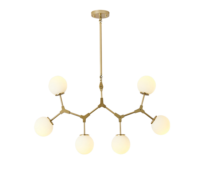 Black Molecule Iron 8 Lights Chandelier with E14 