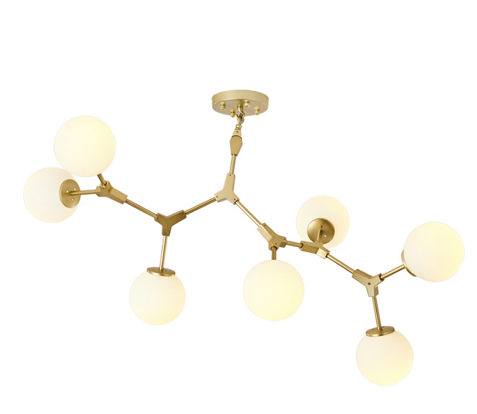 Black Molecule Iron 8 Lights Chandelier with E14 