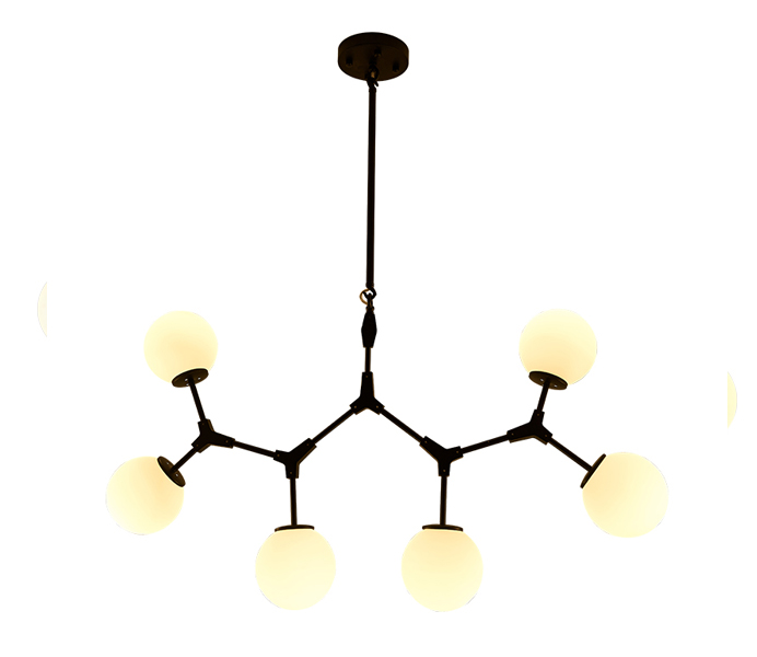 Black Molecule Iron 8 Lights Chandelier with E14 