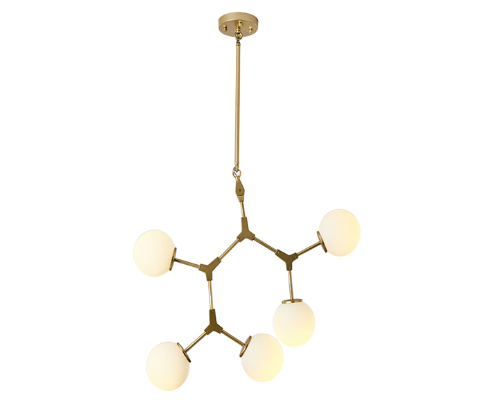 Black Molecule Iron 8 Lights Chandelier with E14 