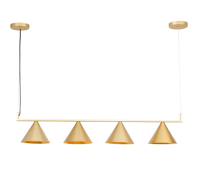 4 Lights Gold Downward Pendant Light with E27 