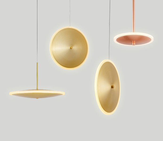 Hot Sale Round Gold Aluminum Geometric Pendant Light with LED 