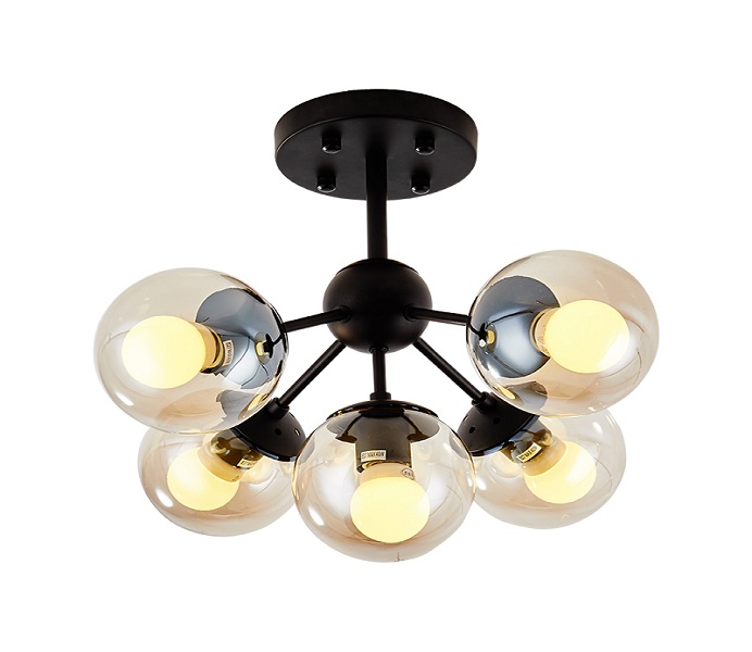 Black 3 Lights Iron Pendant Lights with E27 