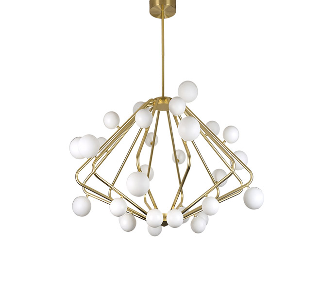Gold Iron Diamond Chandelier with G4 