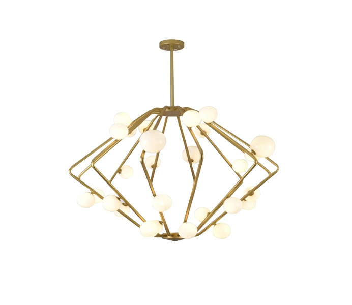 Gold Iron Diamond Chandelier with G4 