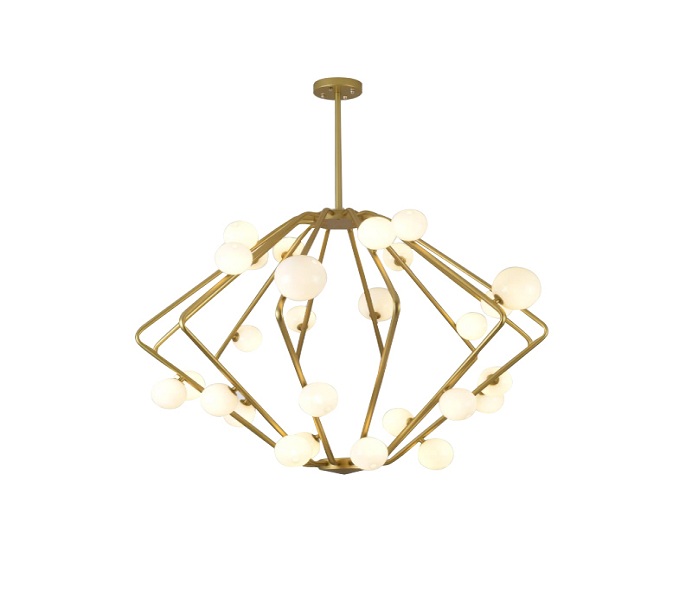 Gold Iron Diamond Chandelier with G4 