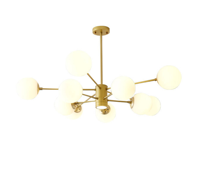 Gold Iron Chandelier with 6 Lights 