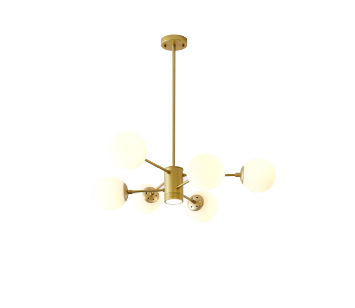 Gold Iron Chandelier with 6 Lights 