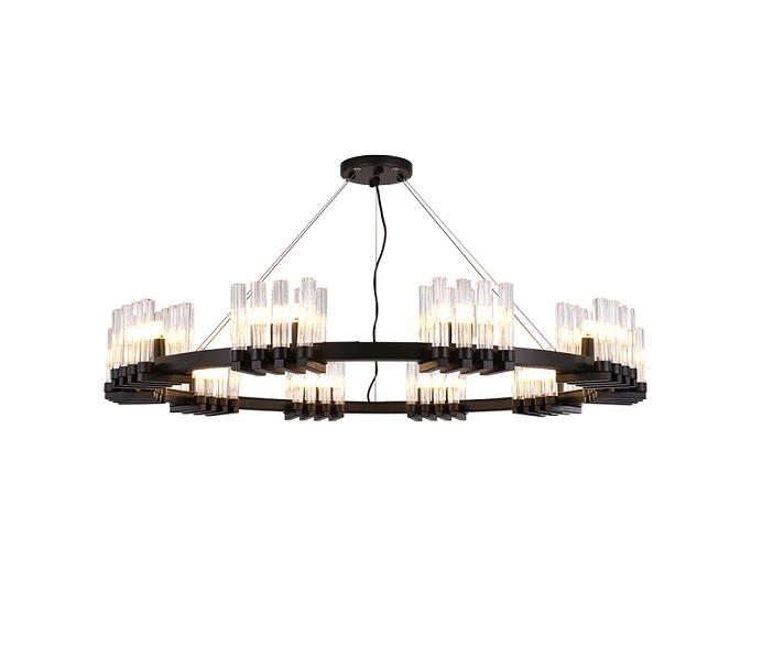 Black Dia600 18 Lights G9 Chandeliers with Glass 