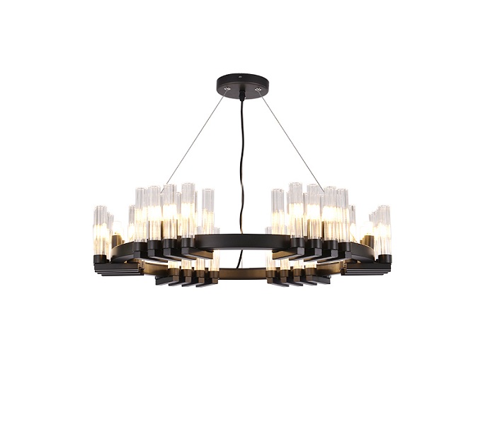 Black Dia600 18 Lights G9 Chandeliers with Glass 