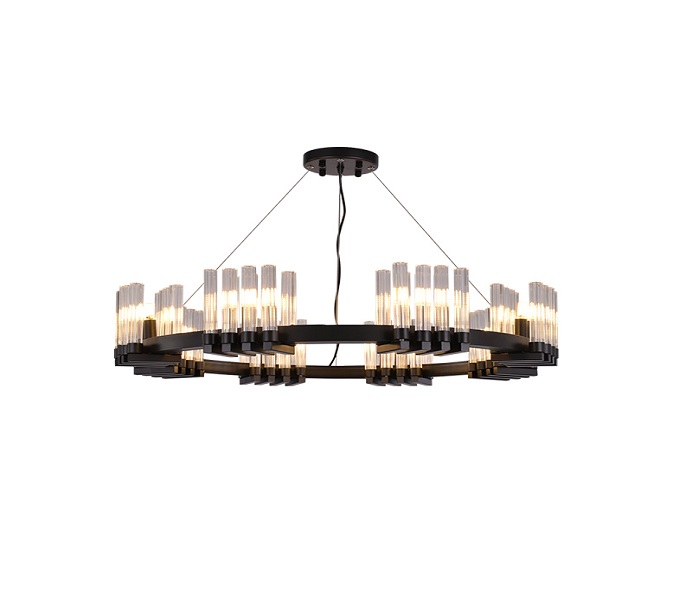 Black Dia600 18 Lights G9 Chandeliers with Glass 