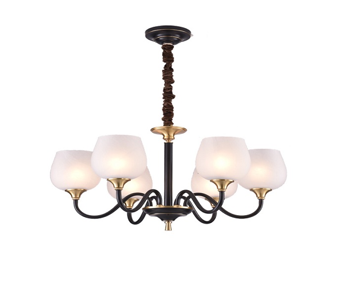 Black 10 Lights Dia900 Brass Chandelier with Glass 