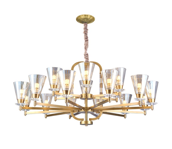 8 Lights Gold Brass Dia800 Chandelier with E14 