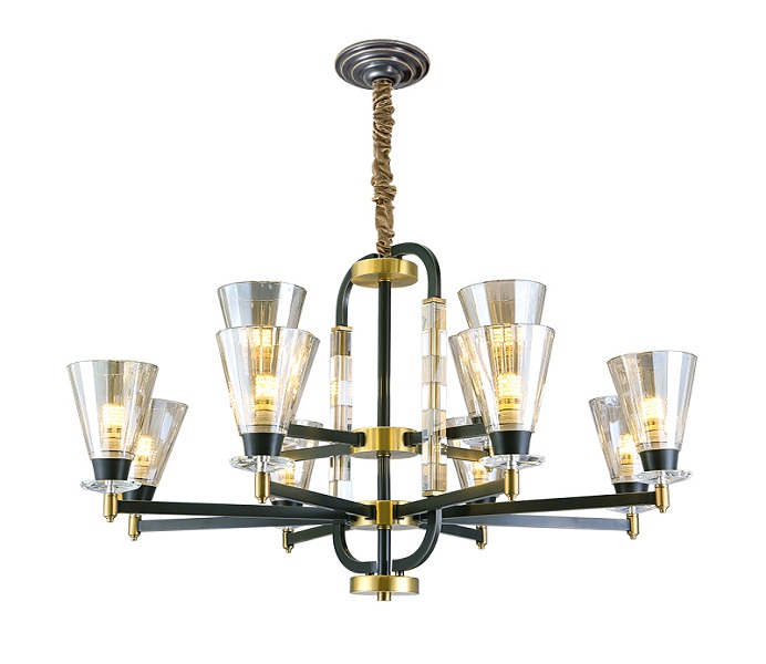 8 Lights Gold Brass Dia800 Chandelier with E14 
