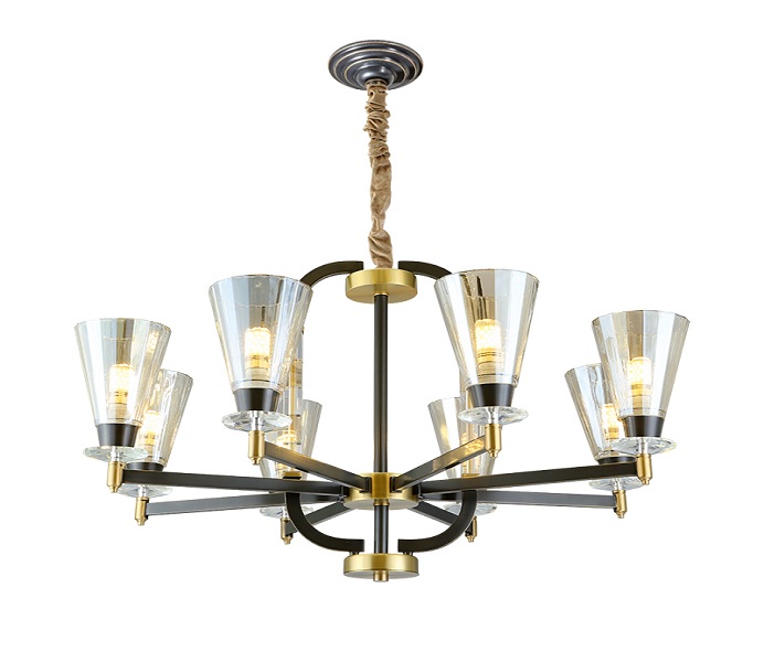 8 Lights Gold Brass Dia800 Chandelier with E14 