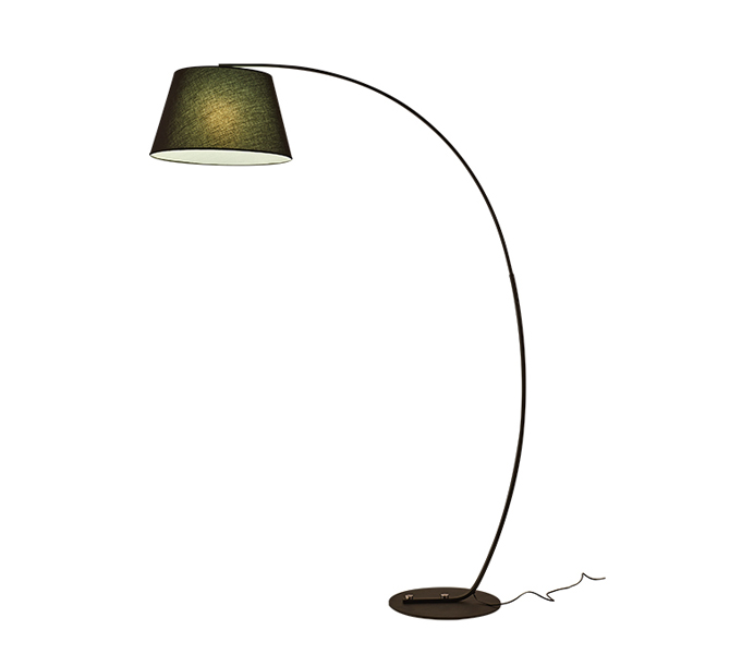 Black Bent Iron Floor Lamp with E27 