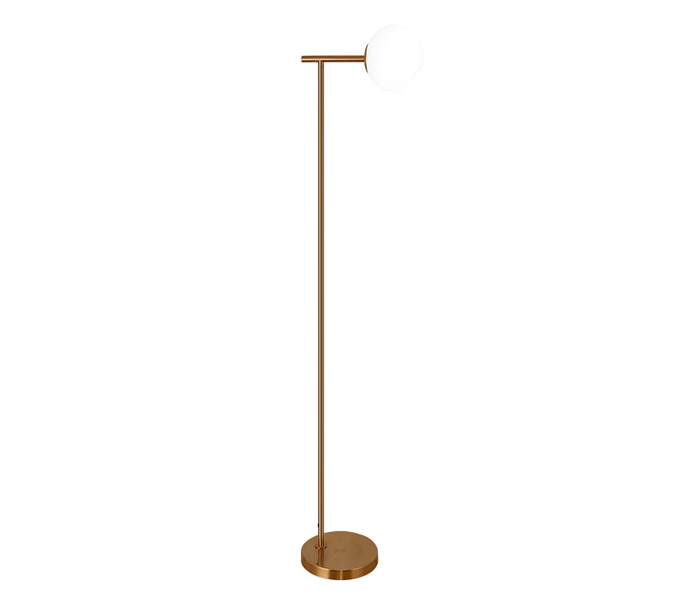 Light Brass Finish Floor Lamp with Glass Shade 