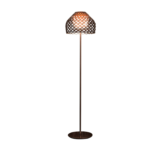 Brown Iron Floor Lamp with Acrylic Shade