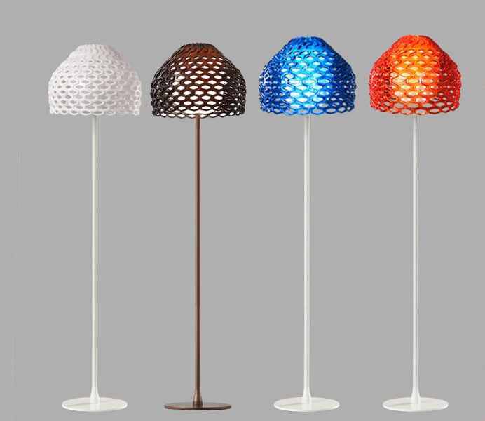 Brown Iron Floor Lamp with Acrylic Shade
