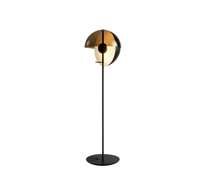 White Iron Floor Lamp with White Glass Shade