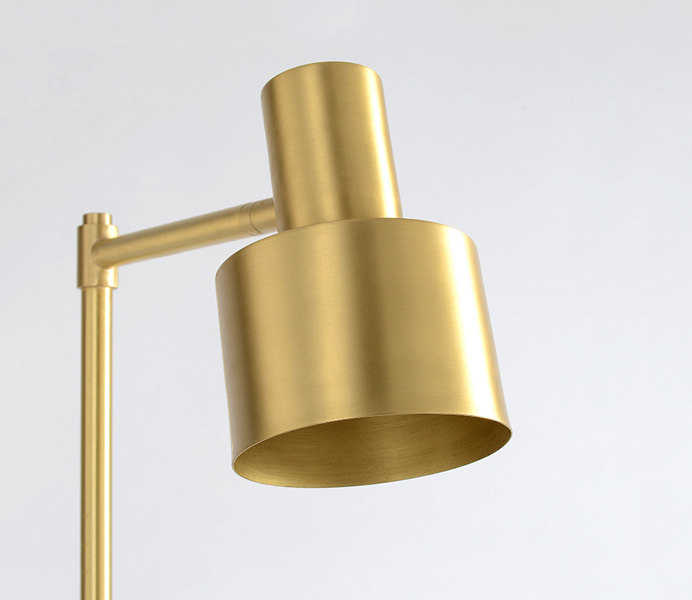 Brass Gold Floor Lamp with White Marble 