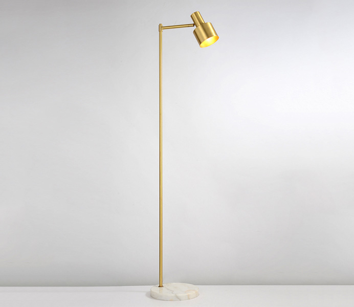 Brass Gold Floor Lamp with White Marble 