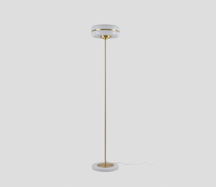 Brass Base Floor Lamp With Acrylic Shade, Floor Lamp Acrylic