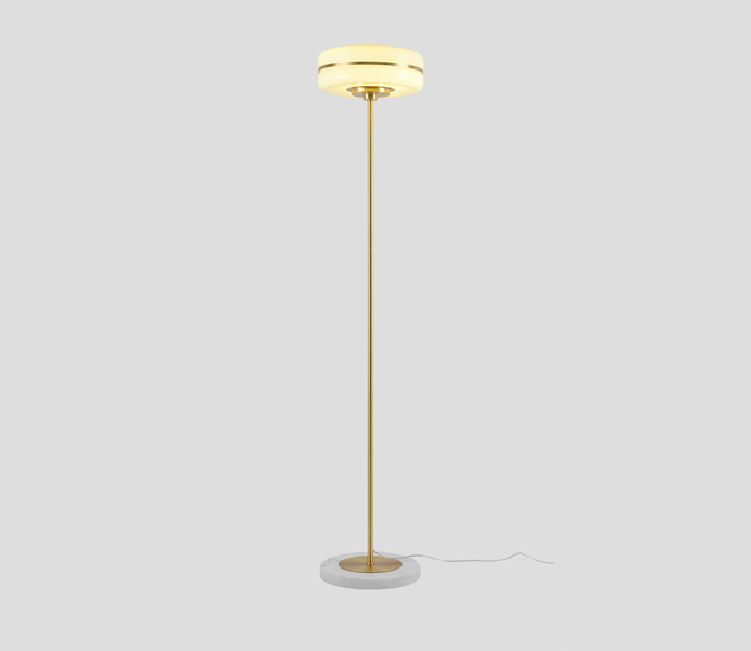 Brass Base Floor Lamp With Acrylic Shade, Acrylic Shades For Floor Lamp