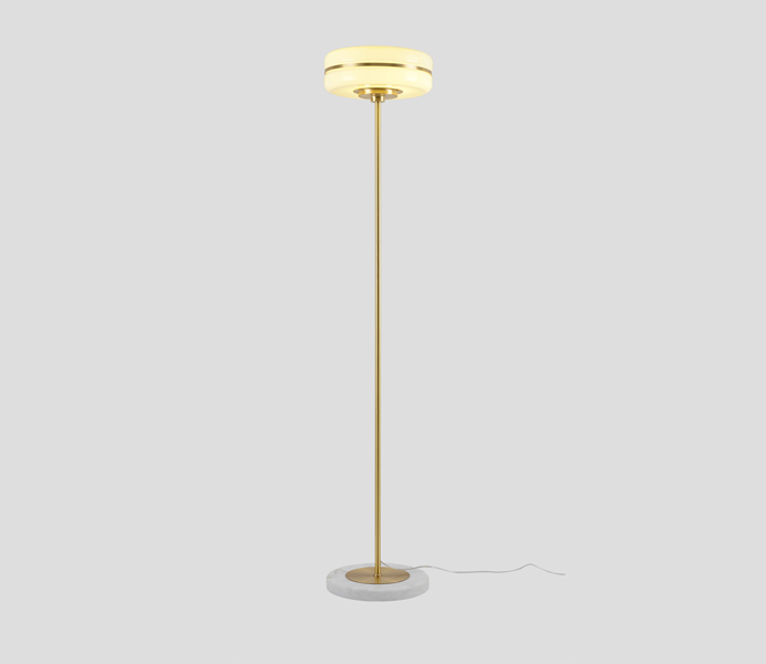 Brass Base Floor Lamp with Acrylic Shade 