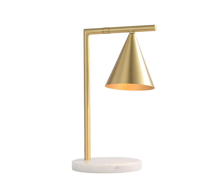 Brass Hotel Desk Lamp with Marble Base