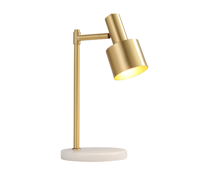 Contemporary Marble Base Table Lamp with Brass