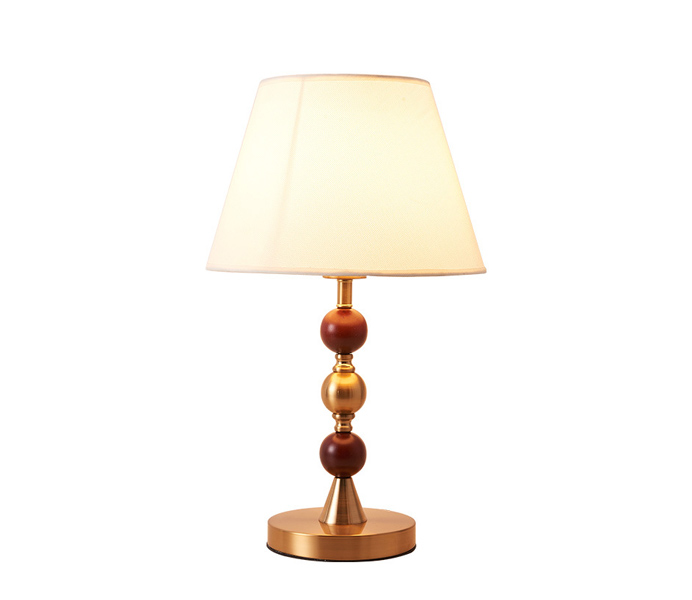 Metal Ball Base Bedroom Table Lamp with Fabric 
