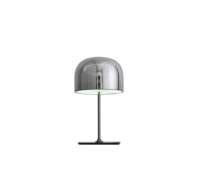 Rose Gold Metal Hotel Table Lamp with Clear Glass Shade 