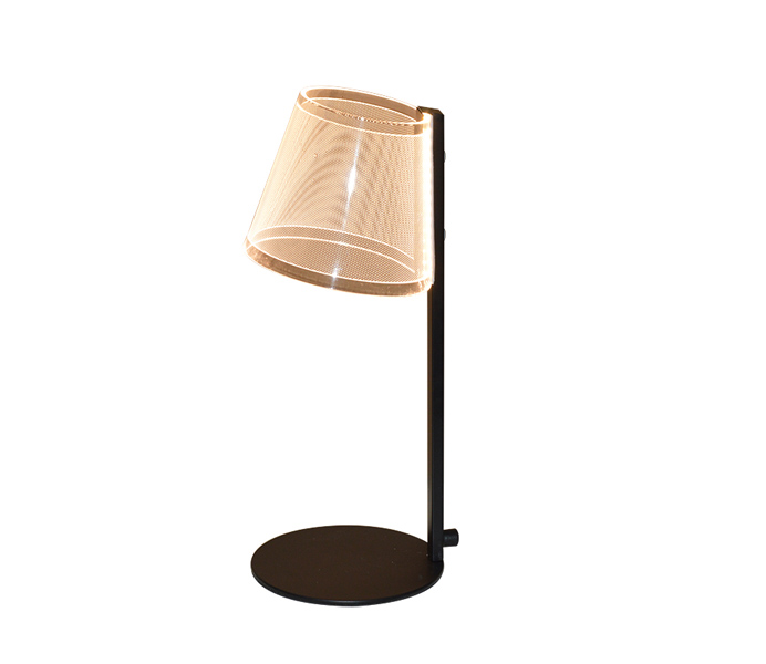 Black Metal Table Lamp with Acrylic Shade 