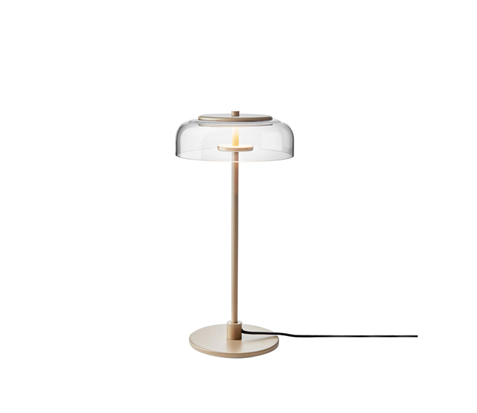 Gold Metal LED Table Lamp with Clear Glass Shade 